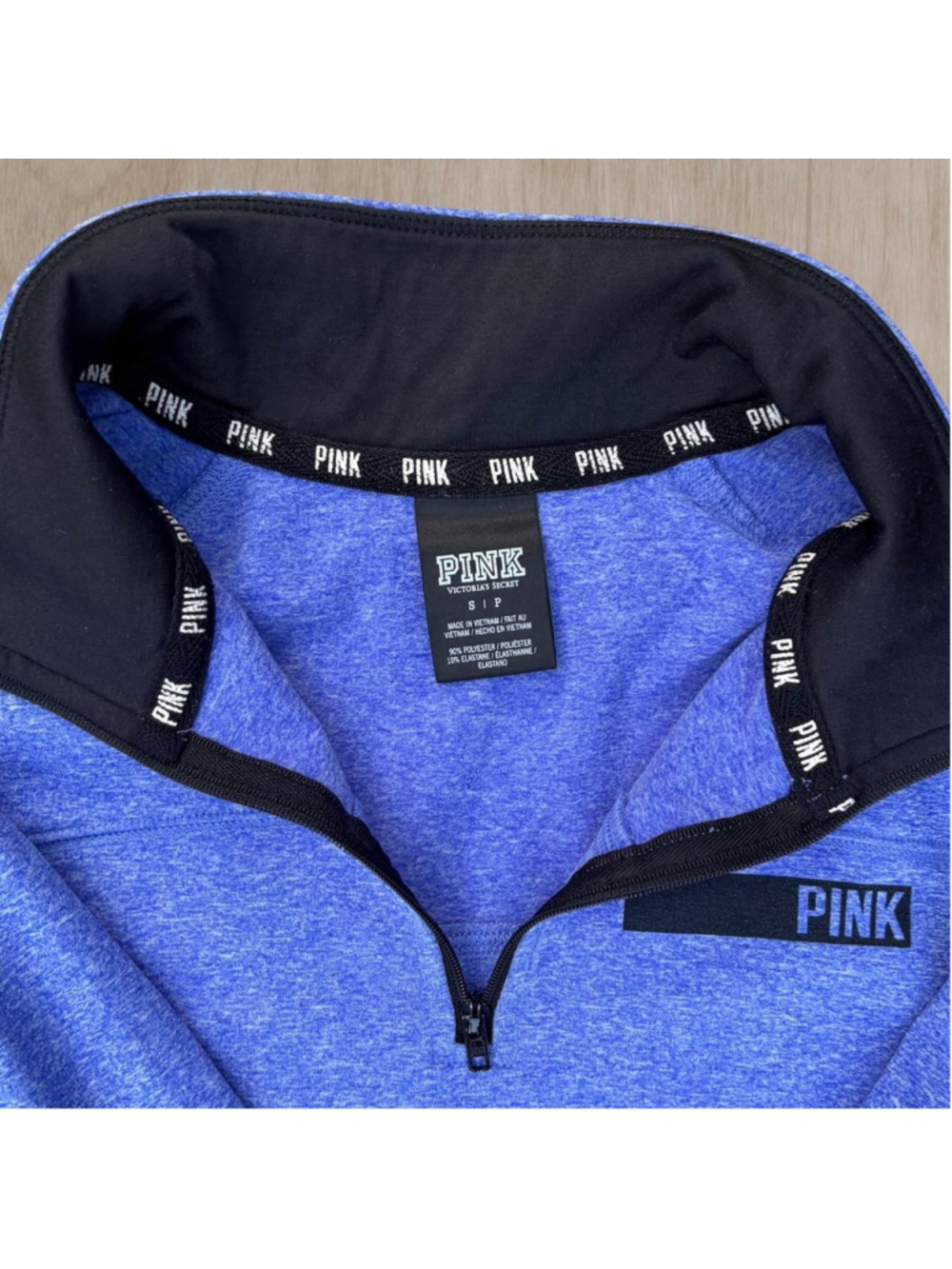 PINK Victoria’s Secret Quarter-Zip Pullover 💙 Sz S | EUC